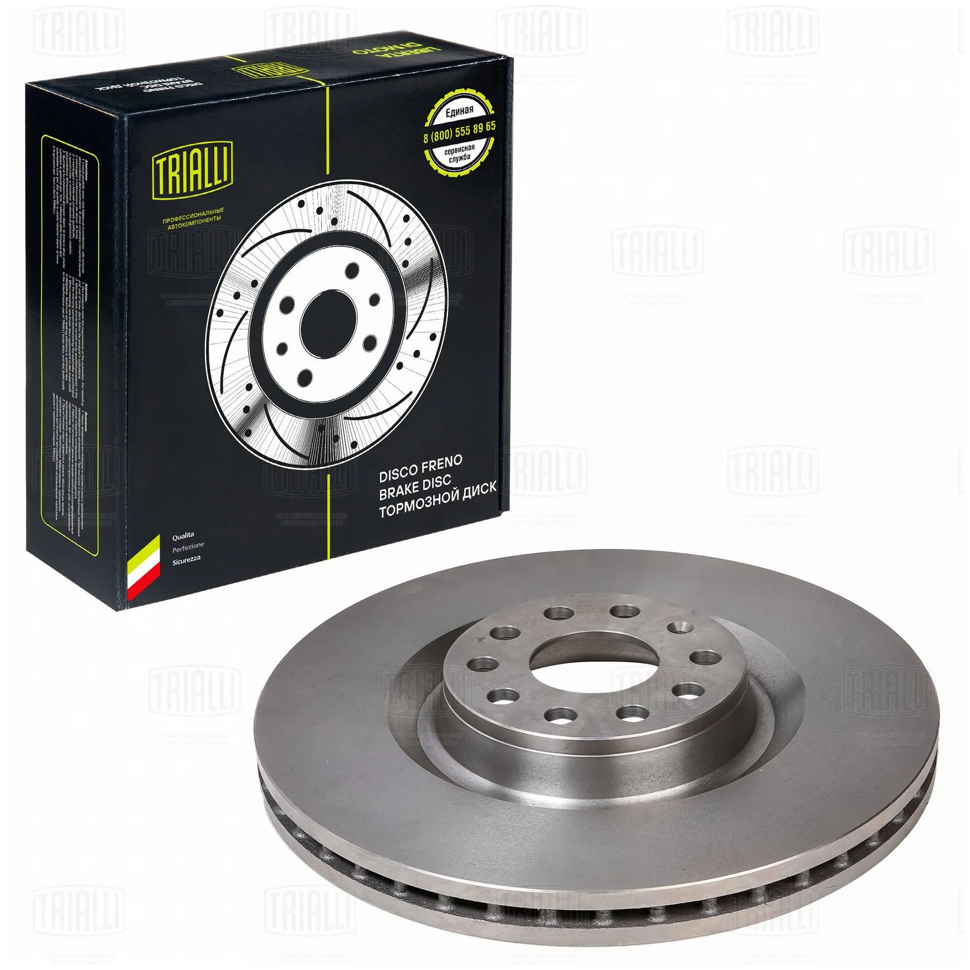 Диск тормозной передний для а/м AUDI A3 (03-)/VW GOLF V (03-)/GOLF VI (08-) D=345 TRIALLI DF 180129