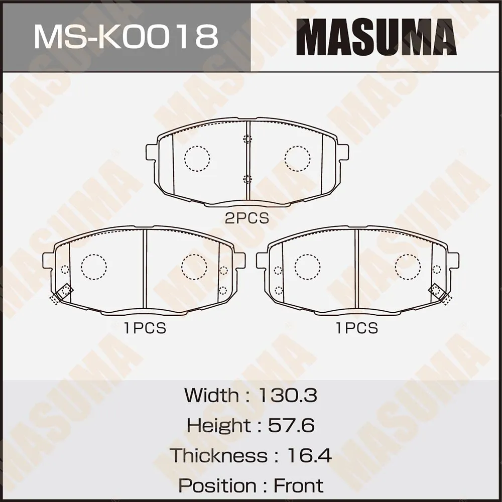 Колодки тормозные HYUNDAI CRETA 16- передн. MASUMA MSK0018