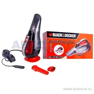 Пылесос автомобильный 2 насадки 0,94л 1112л/мин 120Вт кабель 5 м 12В BLACK&DECKER ADV1210