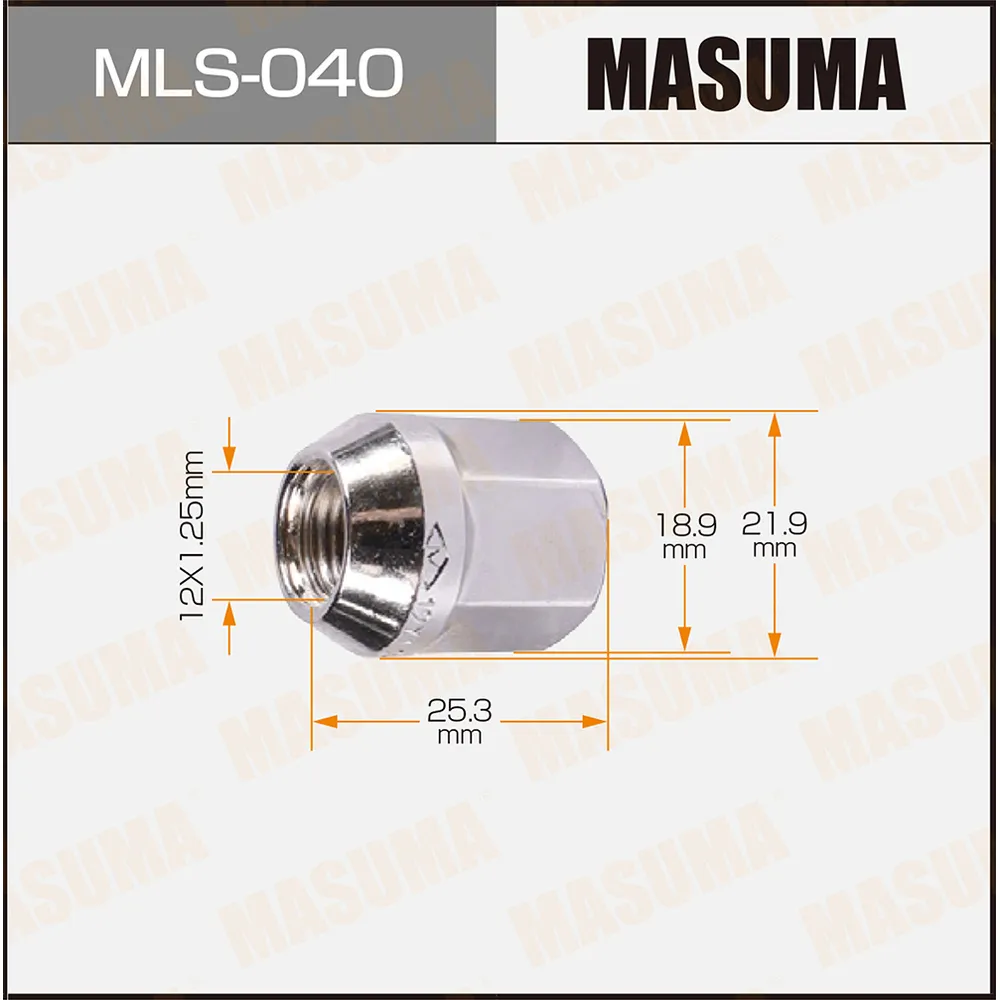 Гайка 12x1.25 M12x1,25mm Ключ 19 SUZUKI MASUMA MLS-040