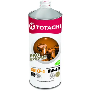 Масло моторное TOTACHI Ultima EcoDrive PAO SN/CF Синт 0W40 1л TOTACHI 4562374698536