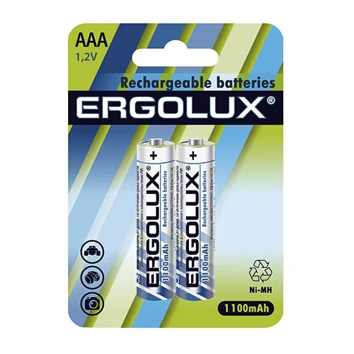 Батарейка Ni-Mh ERGOLUX Rechargeable AAA 1,2V (2 шт) NHAAA1100BL2
