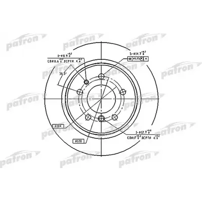 Диск тормозной задний BMW: 5 86-90, 5 88-95, 5 TOURING 91-97 PATRON PBD2557