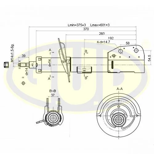 АМОРТИЗАТОР ПЕРЕДН ЛЕВ CHV CAPTIVA 06- 335845 G.U.D GSA777002
