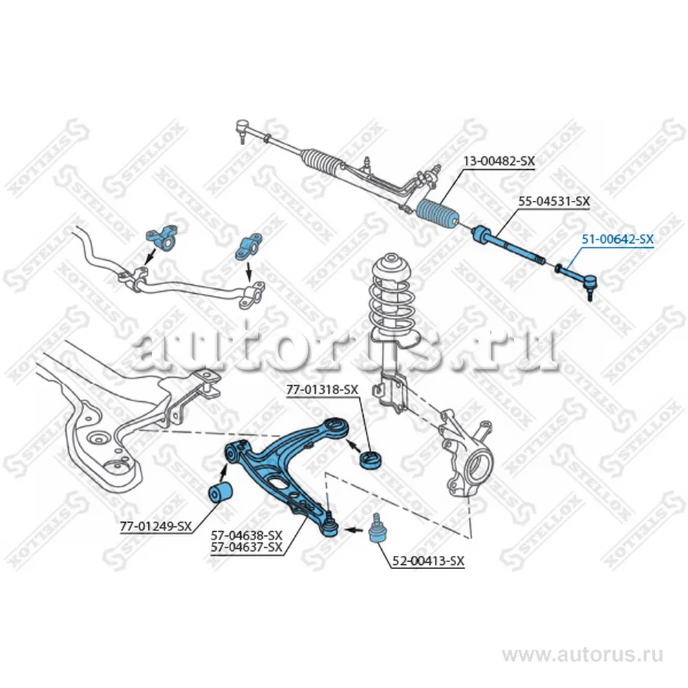 Наконечник рулевой внутренний Fiat Idea STELLOX 5100642_SX