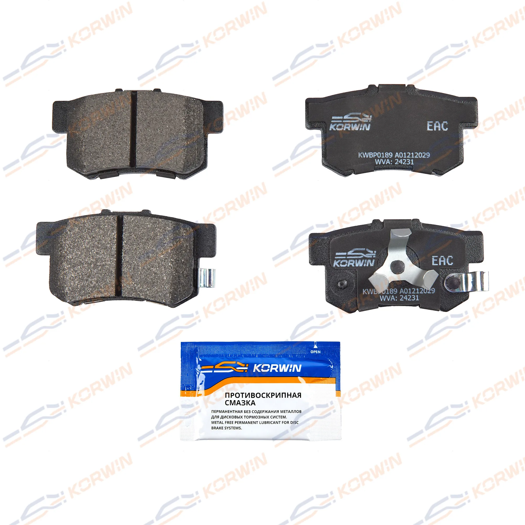 Колодки тормозные зад. Honda Accord VII-IX 03-/CR-V II-IV 01-/Acura RDX 06- KORWIN KWBP0189