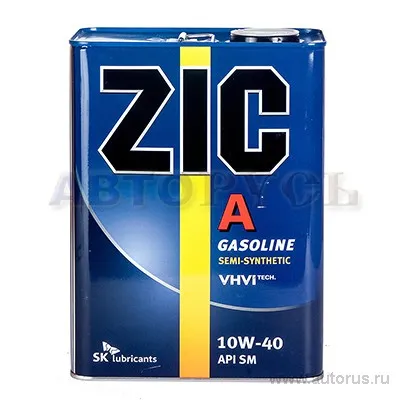 Масло моторное ZIC A SM 10W-40 полусинтетическое 4 л 167144