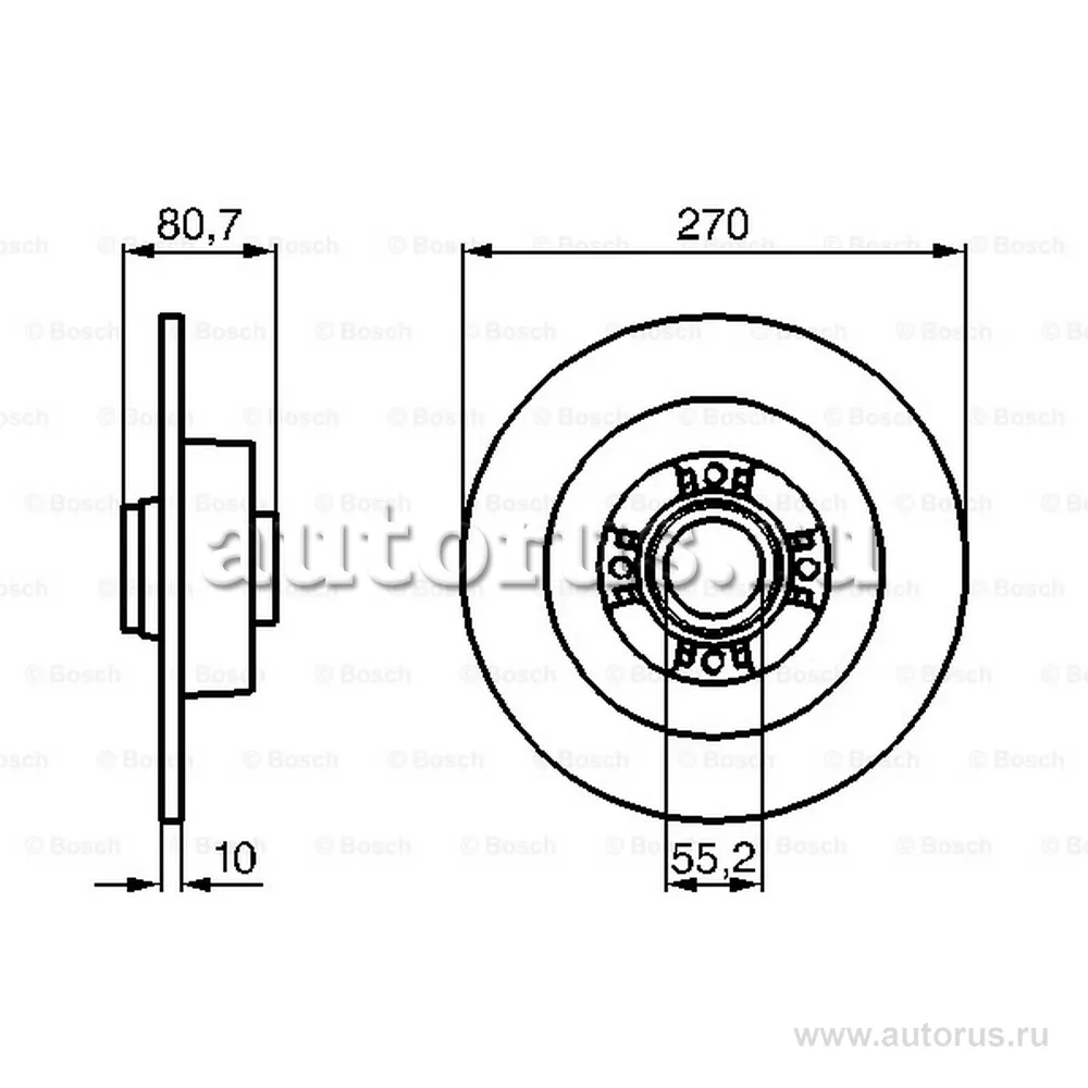 Диск тормозной задний без подшипником BOSCH 0 986 479 196