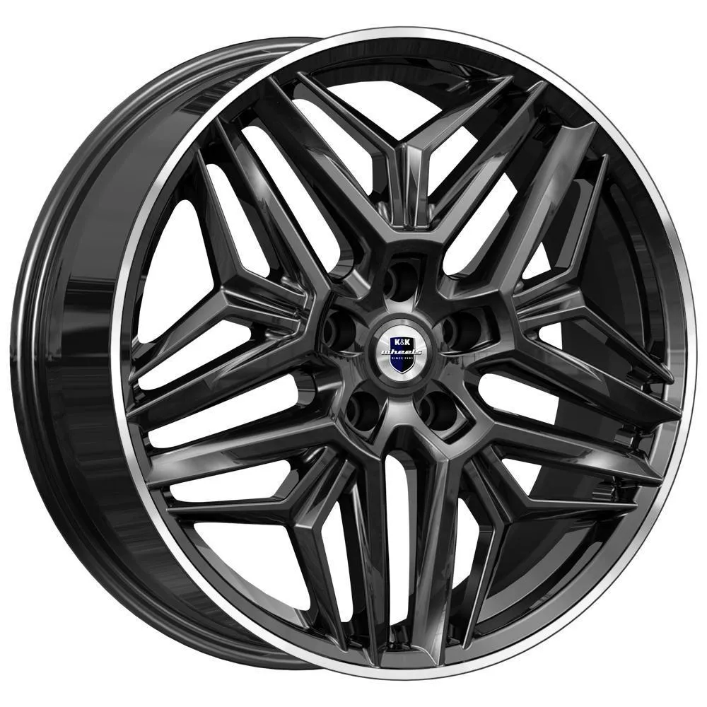 Диск литой R19 7J 5x114.3/66.1 ET40 КИК Колумб Алмаз черный 80070