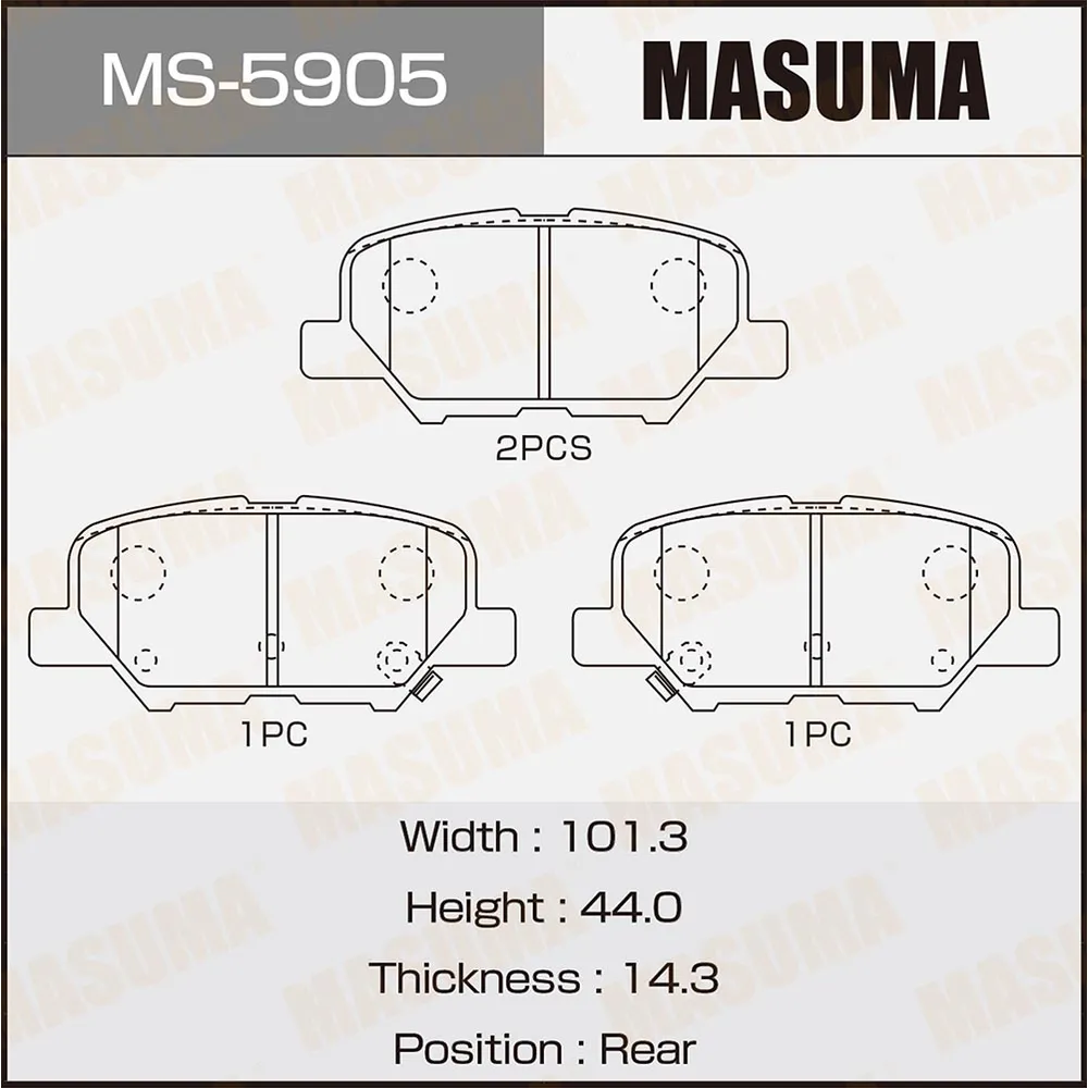 Колодки задние MITSUBISHI ASX MASUMA MS-5905