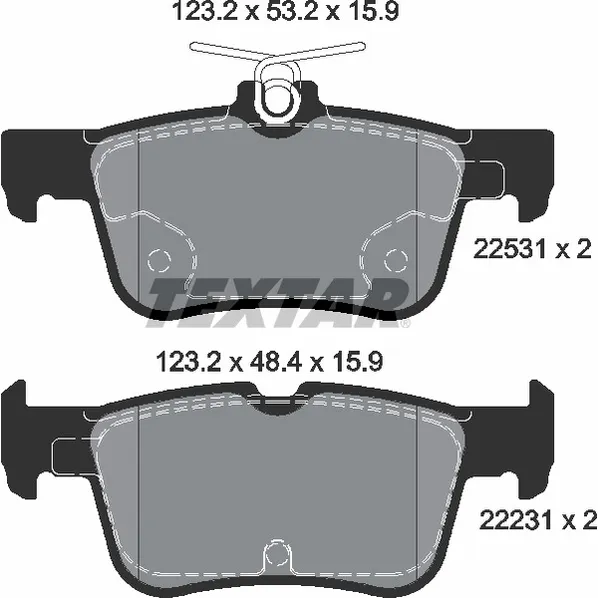 Колодки задние FORD Mondeo V/Galaxy III/Kuga II/S-Max II TEXTAR 2253101