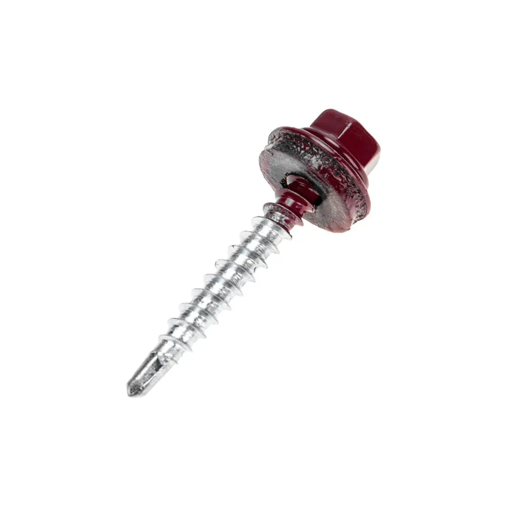 Саморез кровельный 4,8х35, окрашенный RAL 3005, короб (250 шт/уп) Kranz 1203-4835-3