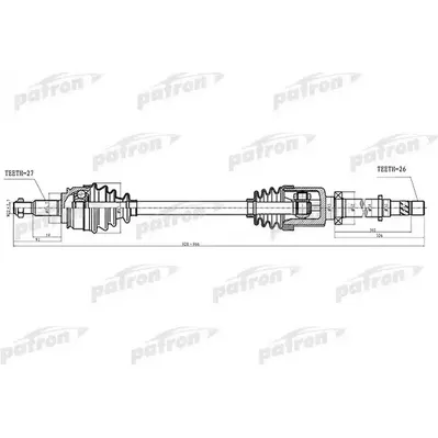 Полуось прав Renault: Kangoo 1.6/1.6 16V/1.5dCi 05> 922mm PATRON PDS4994