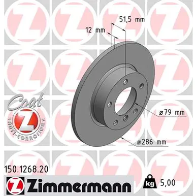 Диск тормозной передний BMW 3 (E36 ), Z3 (E36) 90 ZIMMERMANN 150.1268.20