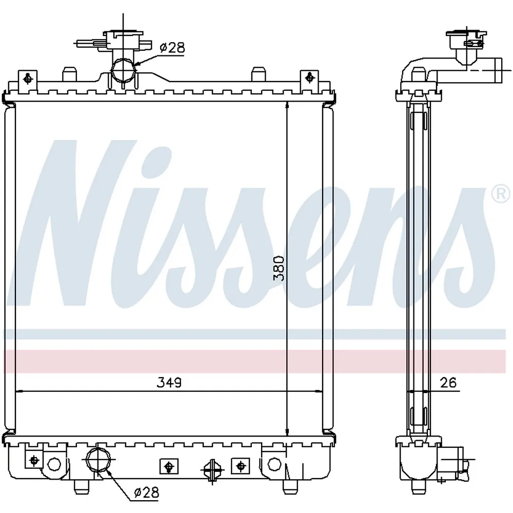 Радиатор основной OPEL Agila/SUZUKI Ignis/SUBARU Justy NISSENS 63014A