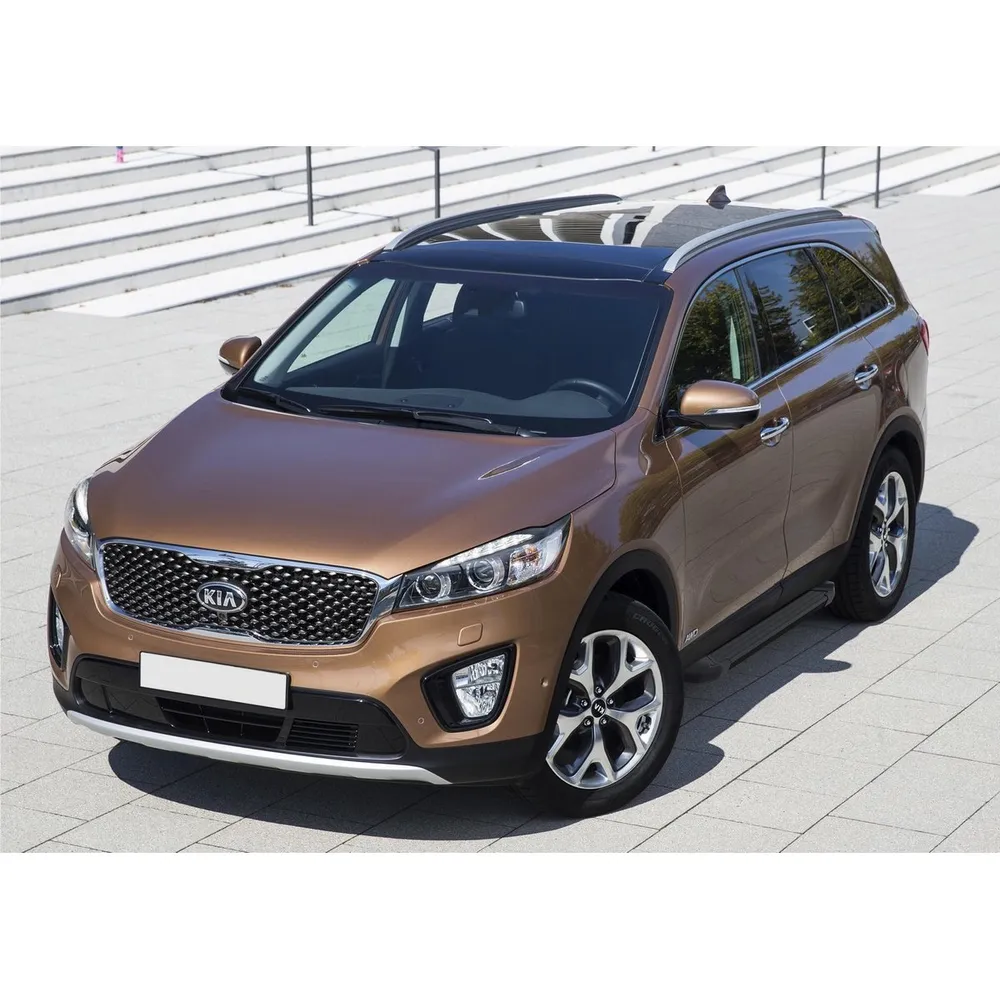 Порог-площадка Black F180ALB + комплект крепежа, RIVAL, Kia Sorento Prime 2015-2017 Kia Sorento III Prime F180ALB.2803.3