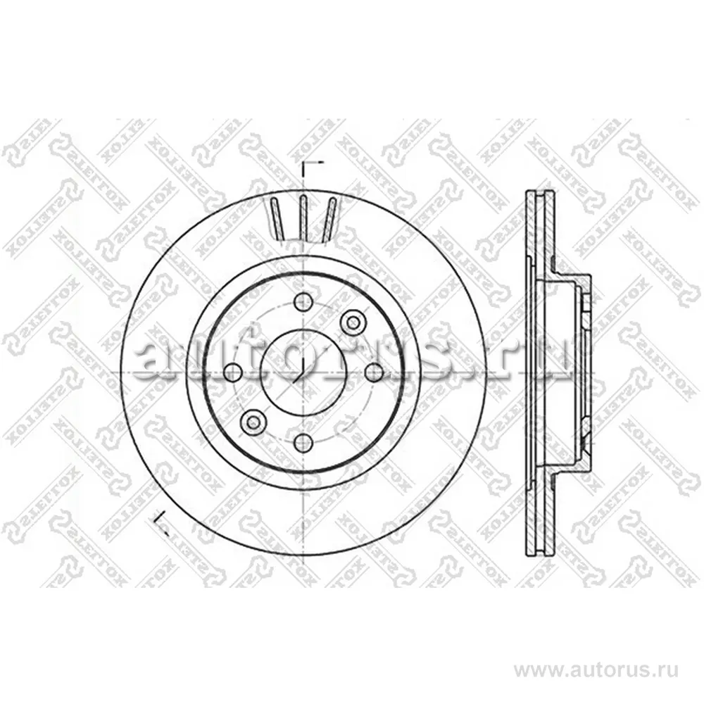 Диск тормозной передний RENAULT ESPACE 2.0-2.1TD 84-96 STELLOX 60203922V_SX