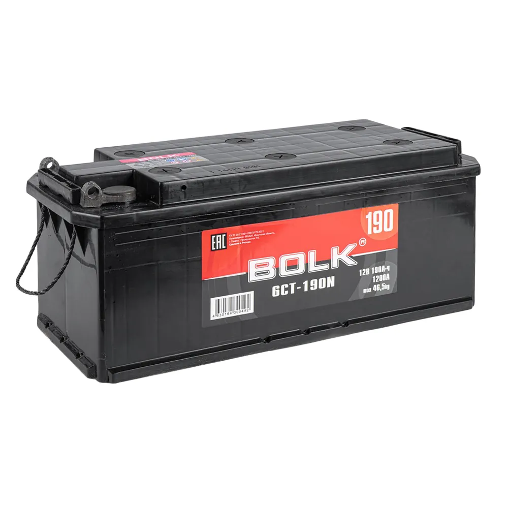 Аккумулятор BOLK Standart 190 А/ч R+(4) 514x218x210 B EN 1200 А (под болт)