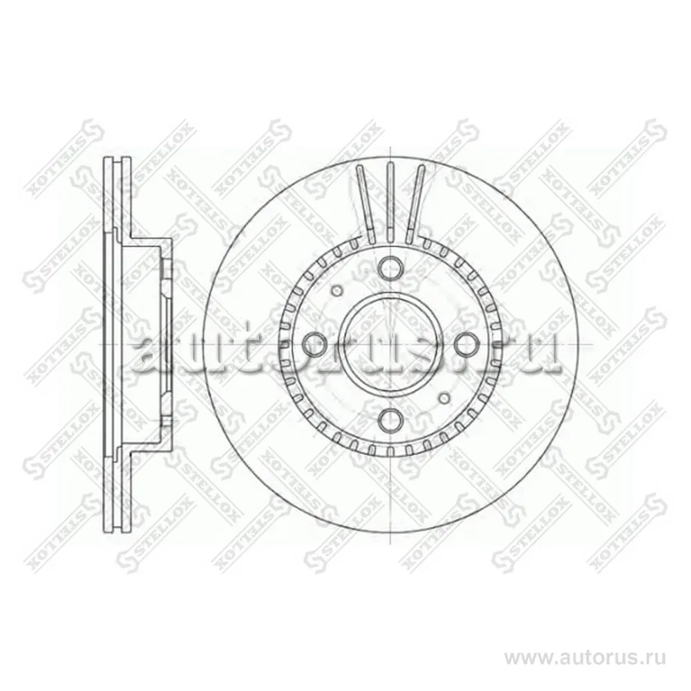 Диск тормозной передний NISSAN ALMERA 1.6D 95> STELLOX 60202245V_SX
