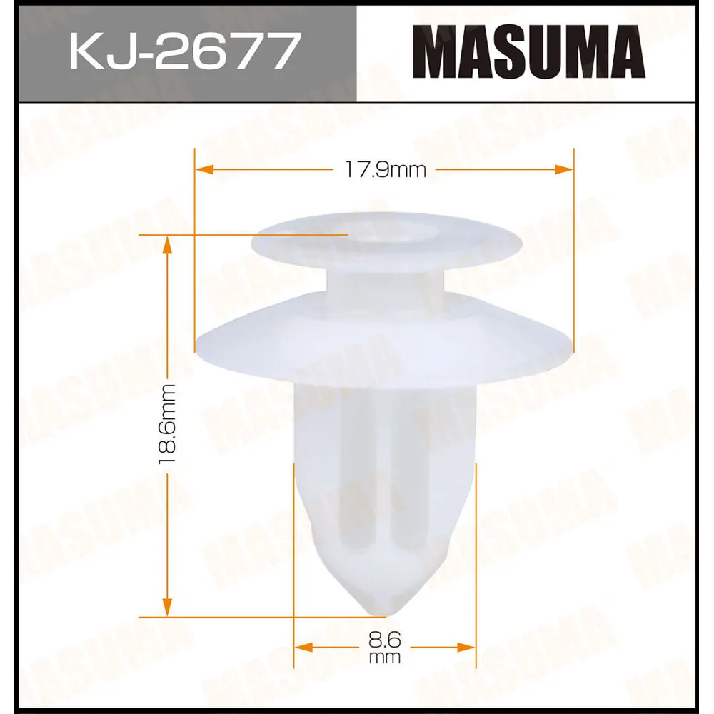 Клипса автомобильная уп.50 MASUMA KJ-2677