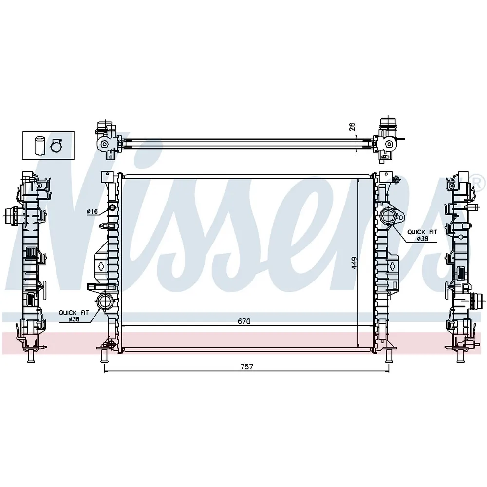 Радиатор основной NISSENS 65615A