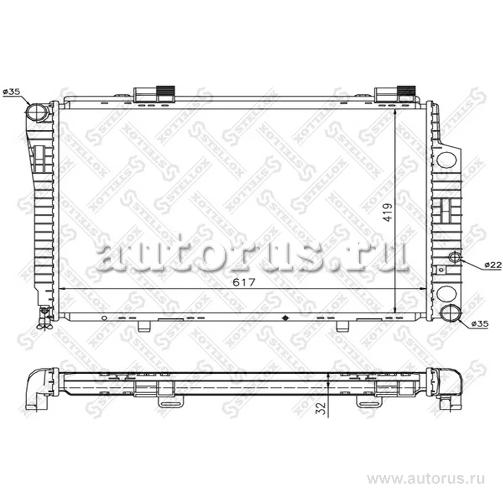 Радиатор MB W202 1.8-2.8 93 STELLOX 1025917_SX