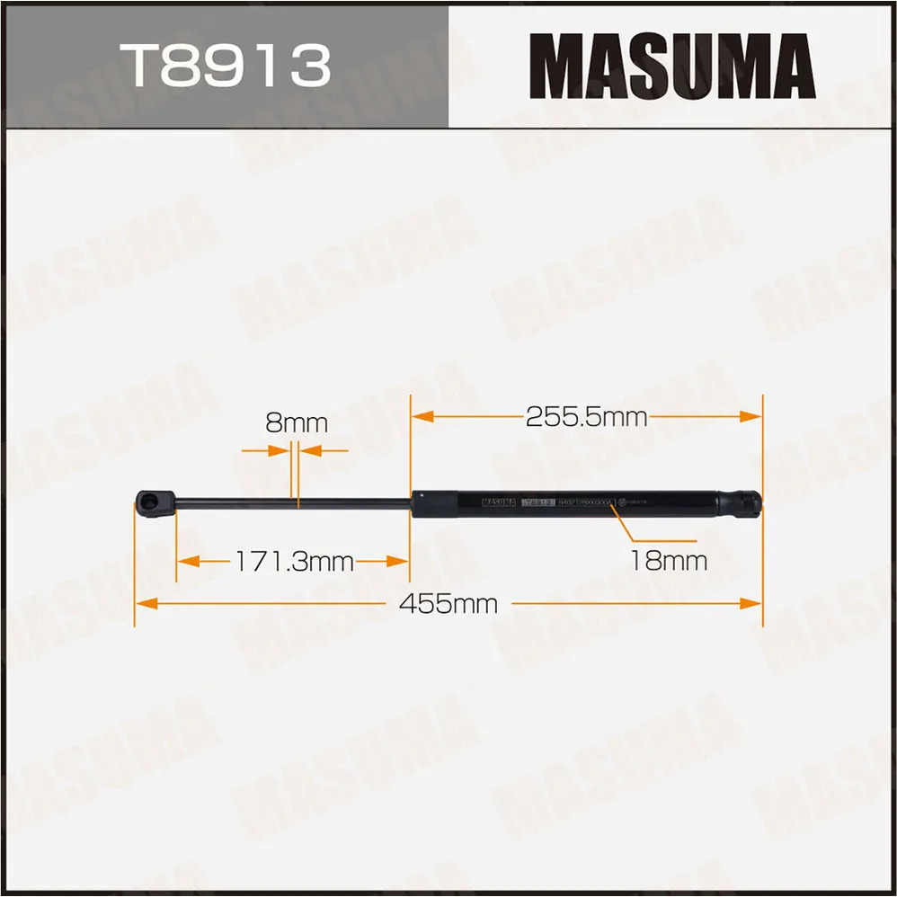 Упор газовый капота L455mm (1/40) MASUMA T8913