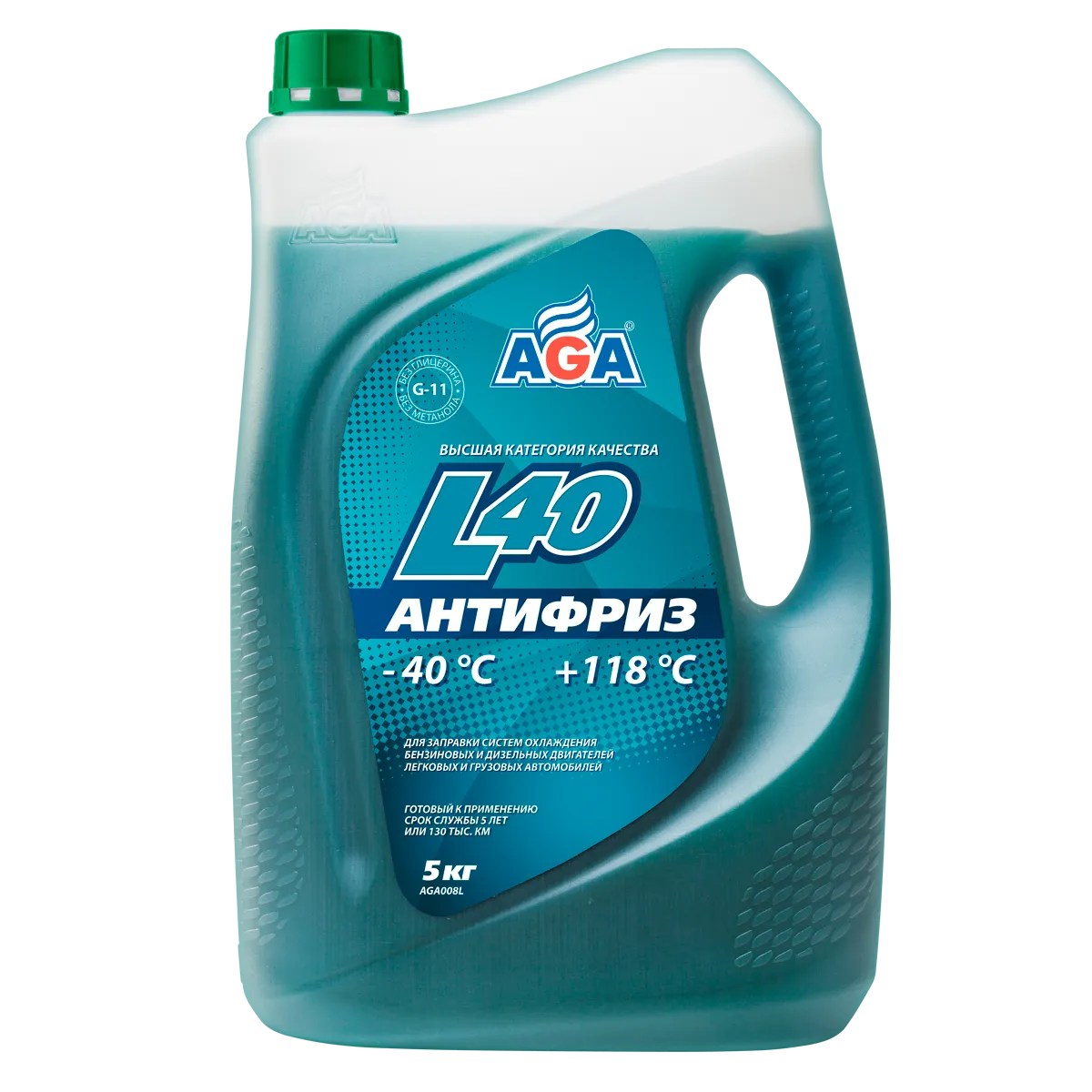 Антифриз AGA L40 G11 готовая сине-зеленый 5 кг AGA008L
