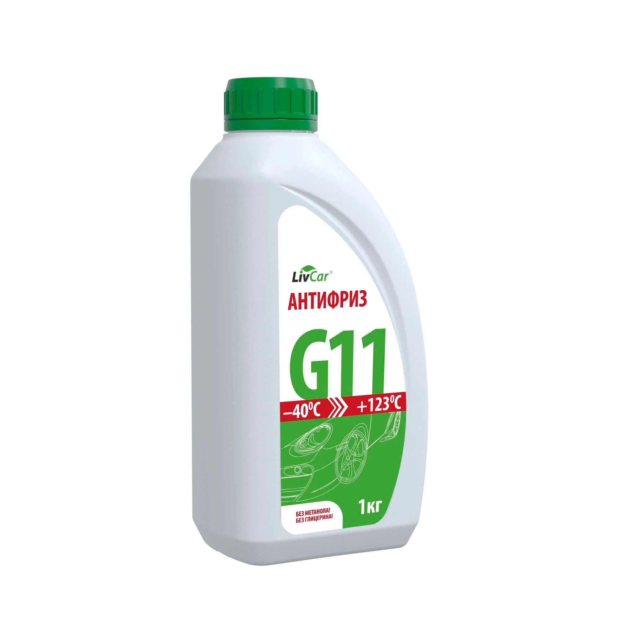 Антифриз LIVCAR Coolant G11 готовый -40C зеленый 1 кг 1001-LCA-001G