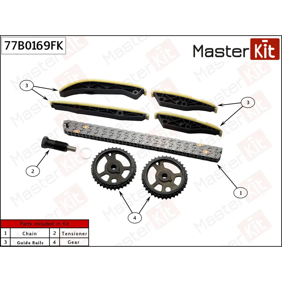 Комплект цепи ГРМ Mercedes-Benz M112 MASTERKIT 77B0169FK