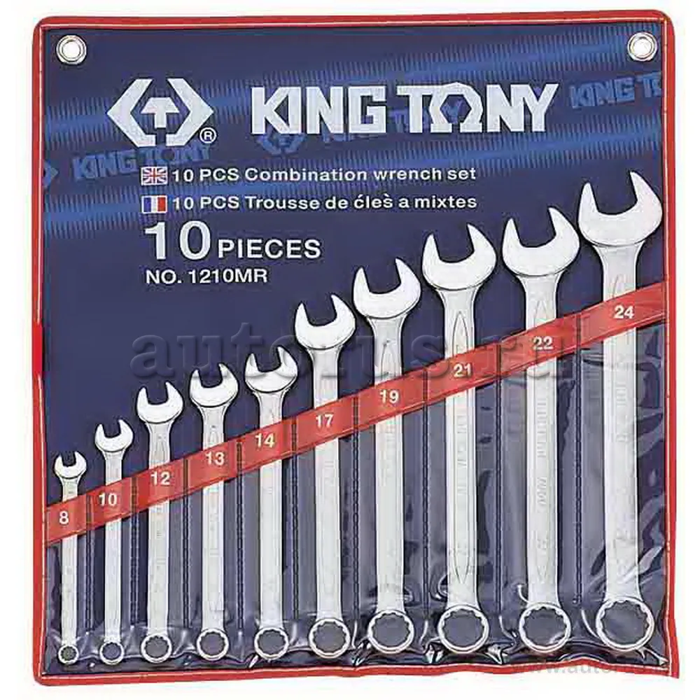 Набор комбинированных ключей, 8-24 мм, 10 предметов KING TONY 1210MR