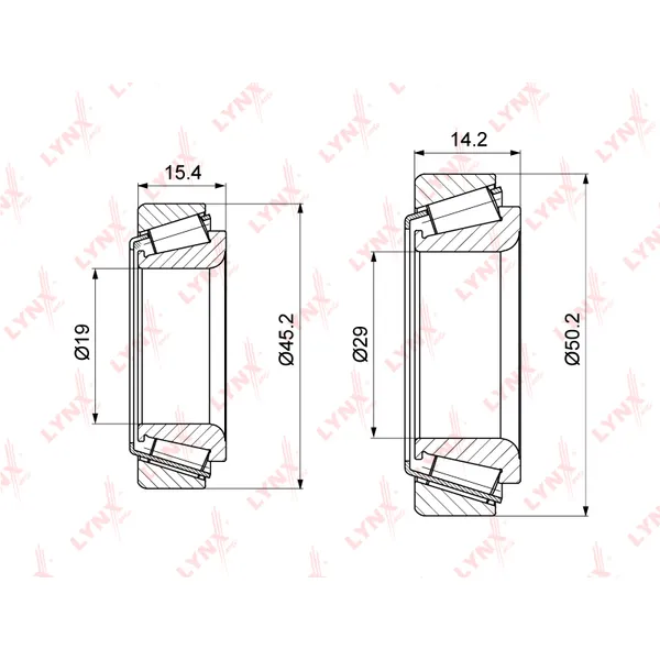 Подшипник ступицы задний LYNXauto WB-1276