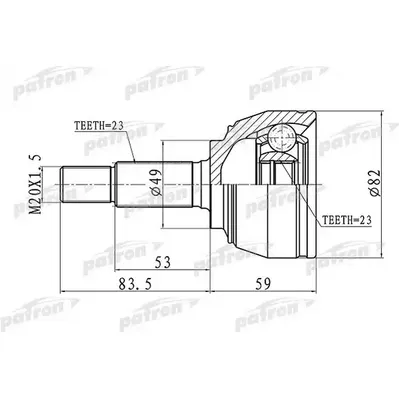 ШРУС наружн 23x49x23 Nissan: Micra/Note 1.5DCi 05> PATRON PCV1667