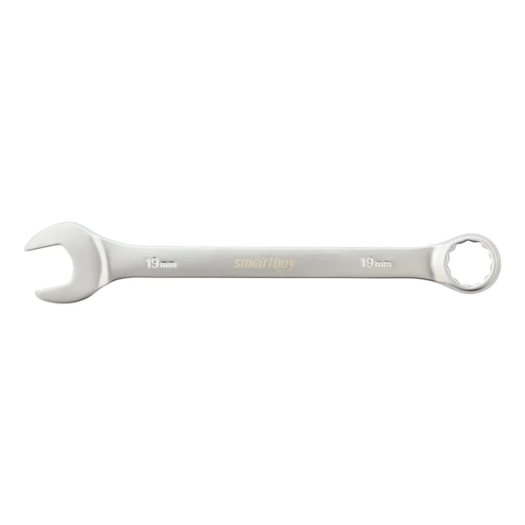Ключ комбинированный на 19 мм, хромированный, 40X, TOOLS SMARTBUY SBT-OWS-19P1