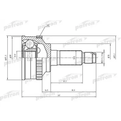 ШРУС наружный с кольцом ABS 32x56x28 ABS:44T MAZDA 626 PATRON PCV1464