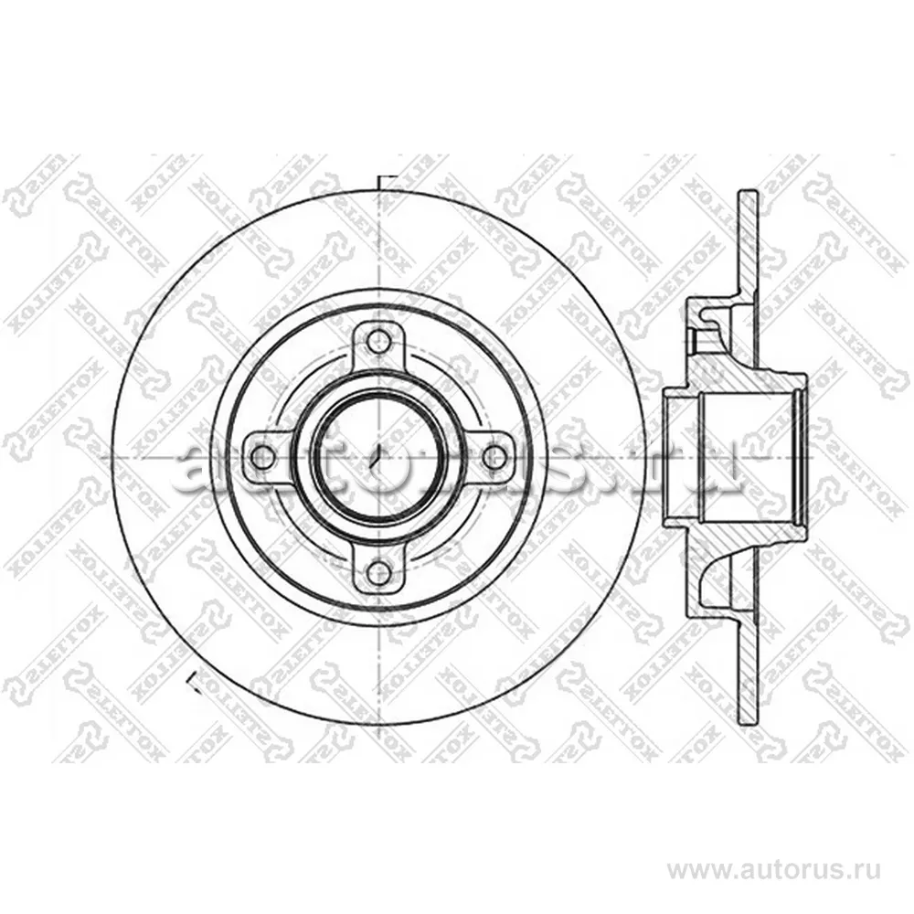 Диск тормозной задний с подшипником и кольцом ABS PEUGEOT 307, CI STELLOX 60201947_SX