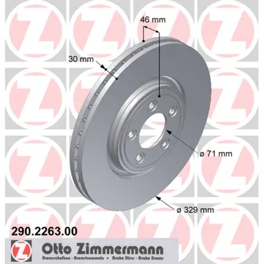 Диск тормозной передний ZIMMERMANN 290.2263.00