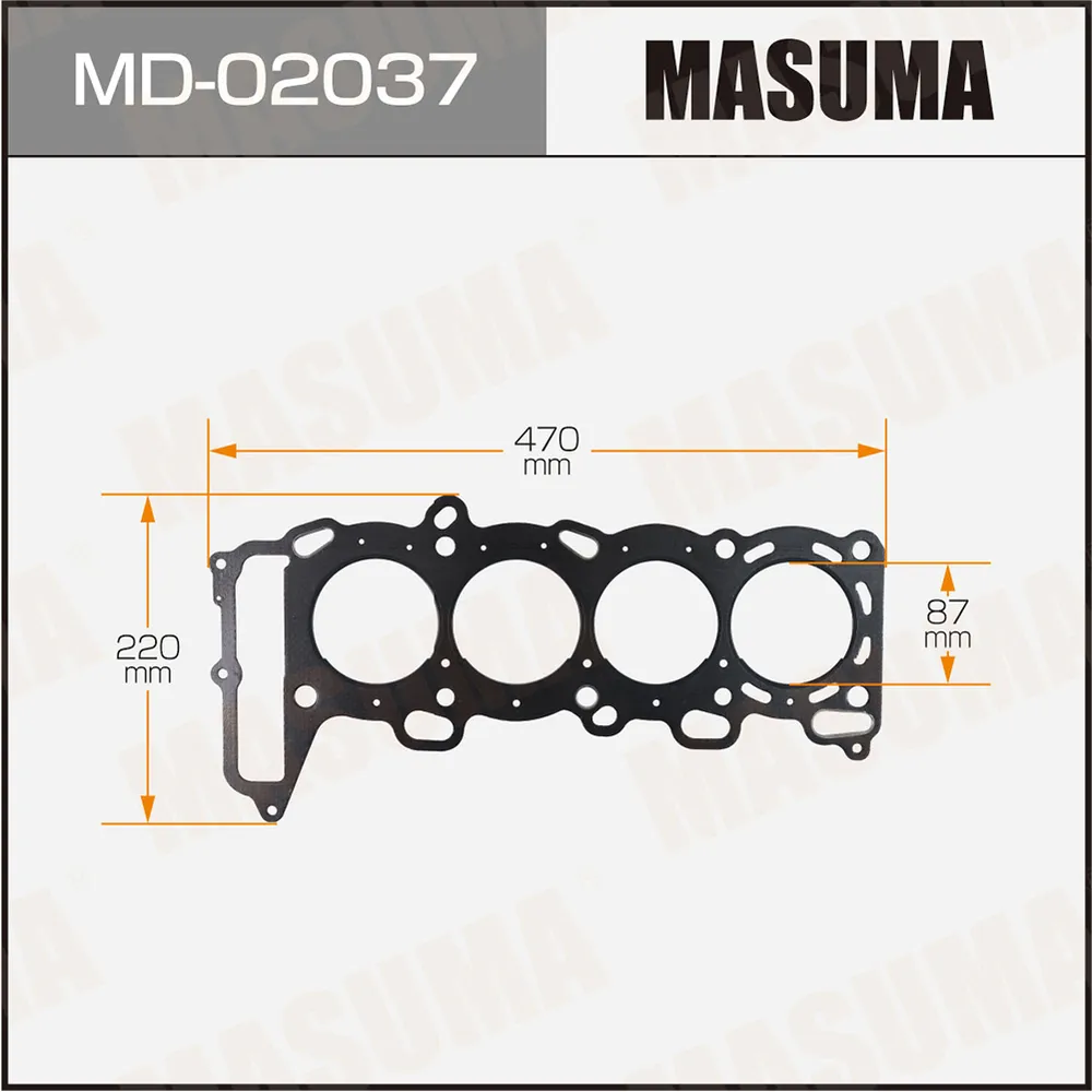 Прокладка ГБЦ NISSAN PRIMERA 90-01 (SR20DE) толщина 1,60 мм MASUMA MD02037