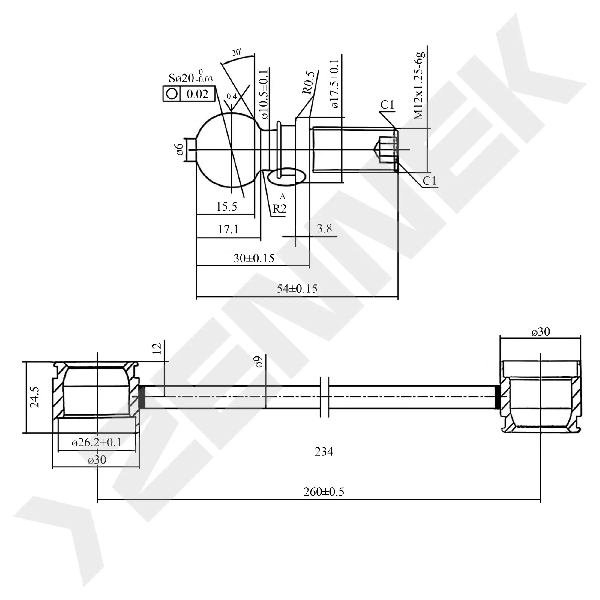 Тяга стабилизатора передняя VW TRANSPORTER T5/T6 03 ZENNEK DST0127