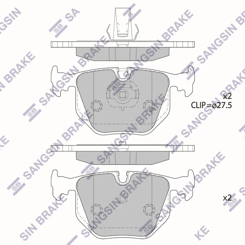 Колодки тормозные задние SANGSIN BRAKE SP2168