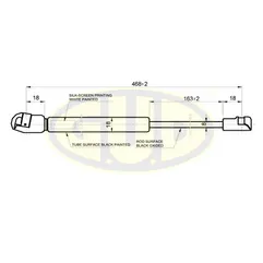 АМОРТИЗАТОР БАГАЖНИКА TOY COROLLA (E12U) 01/02- 440N L468/163MM G.U.D ggs020508