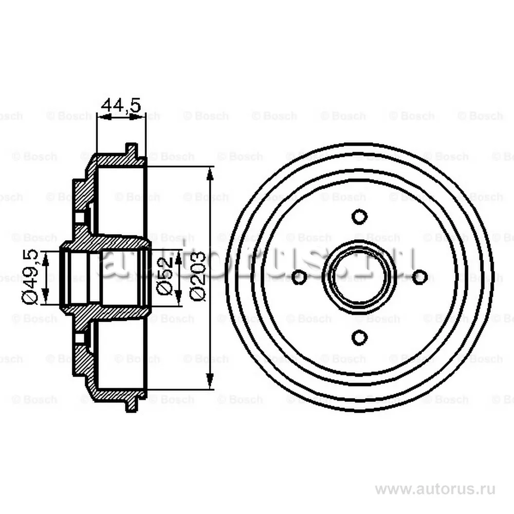 Барабан тормозной FORD BOSCH 0 986 477 149