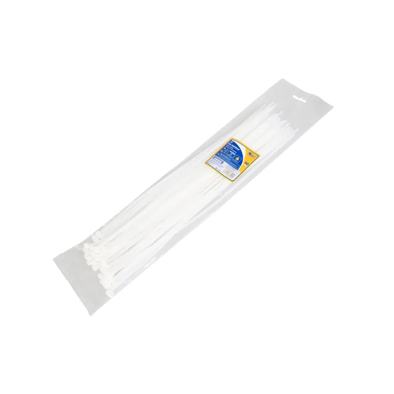 Стяжки нейлоновые, хомуты 4.8x400 белые уп 50 шт KRAFT KT880609