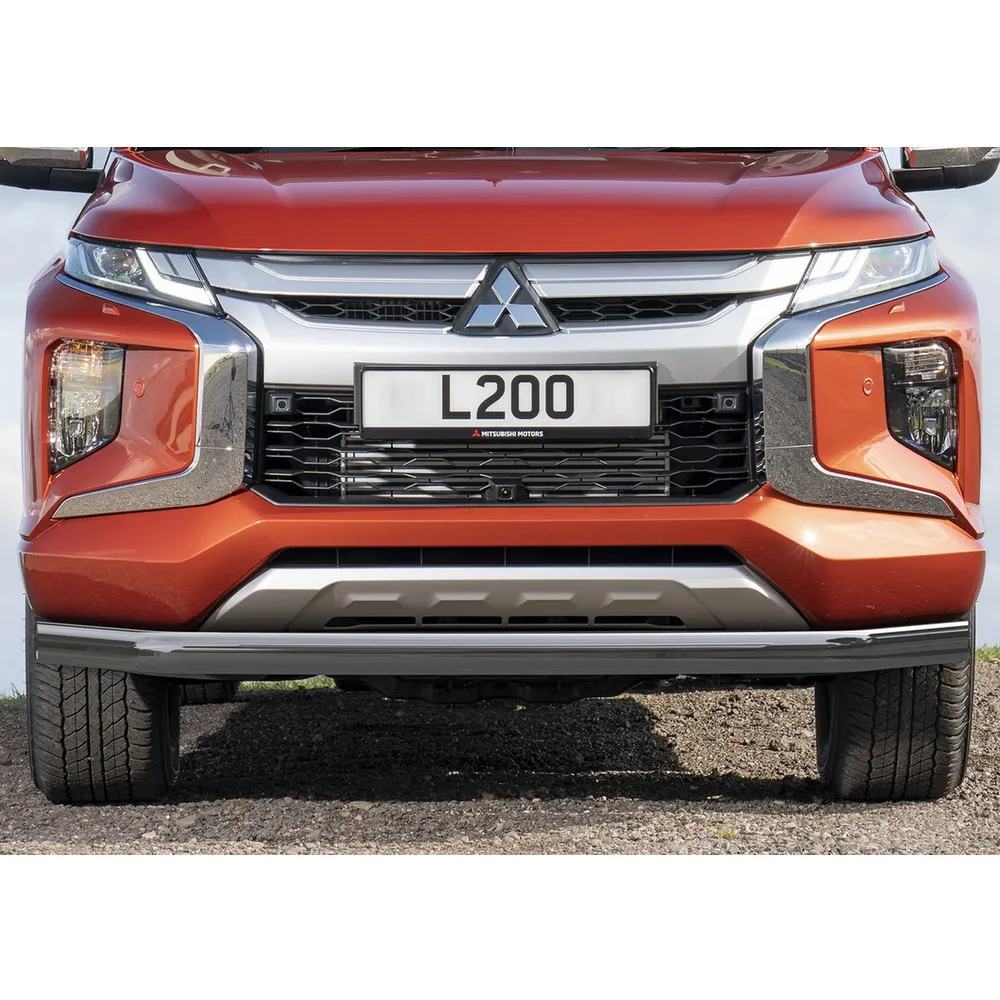 Защита переднего бампера d76 Rival для Mitsubishi L200 V 2018-н.в., нерж. сталь, R.4016.002