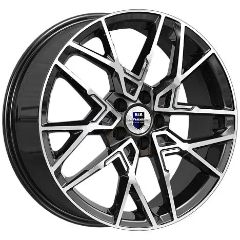 Диск литой R18 7J 5x114.3/66.1 ET35 КИК Вудроф Алмаз черный 80140