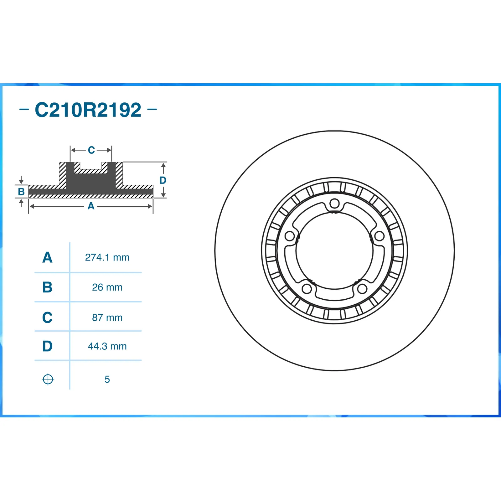 Диск тормозной передний CWORKS C210R2192