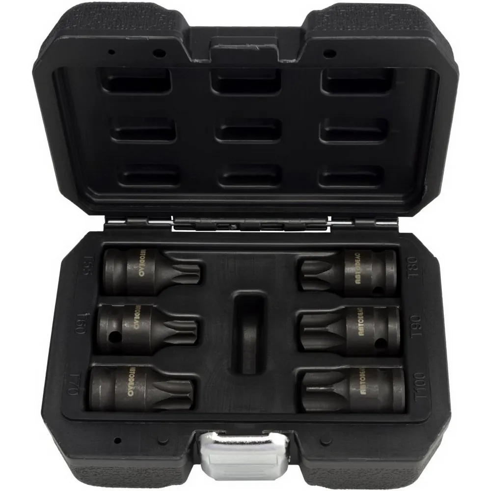 набор головок ударных 12 внешний TORX T55-T100 (6пр. L-44mm кейс) (АвтоDело) 40194
