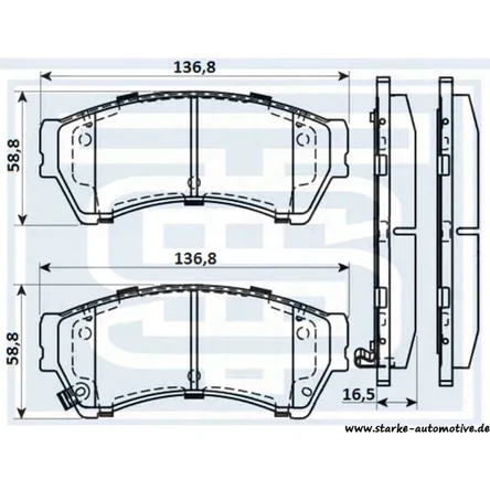 Колодки тормозные MAZDA 6 передние STARKE 179-821