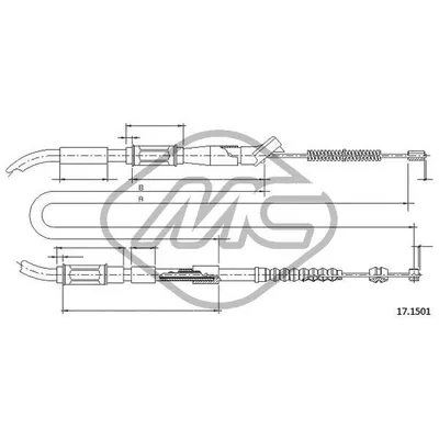 Трос ручника TOY CAMRY SV21-2VZ 2/0-2/5 DX-RH Metalcaucho 83439