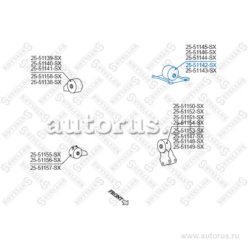 Подушка ДВС л.Hyundai Sonata EF 99-00 STELLOX 2551142_SX